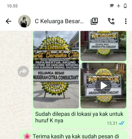 Pengiriman Papan Bunga Duka Warakas